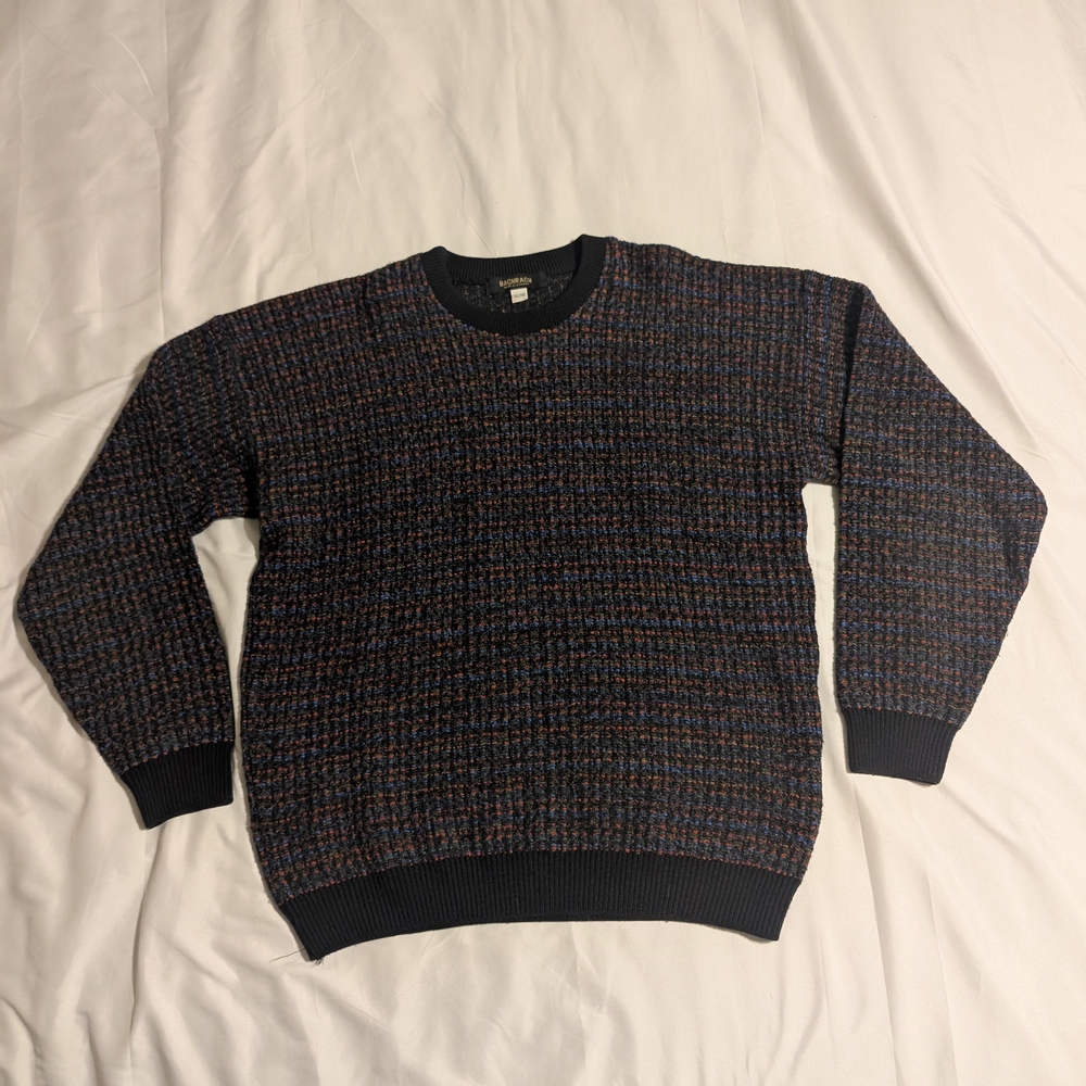 Vintage Bachrach Women's Multicolor Wool Blend Sweater - 80s Coogie Cosby‎ Style